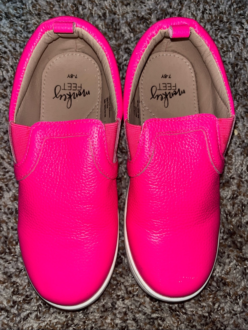 Bright Neon Pink Monkey Feet Slip On Shoes
